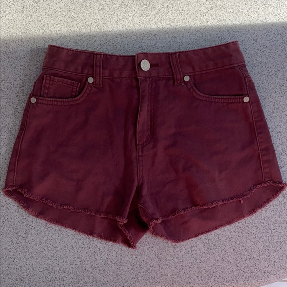 Refuge burgundy jean shorts